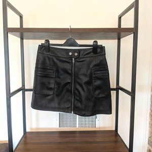 Free People High A-Line Faux Leather Miniskirt